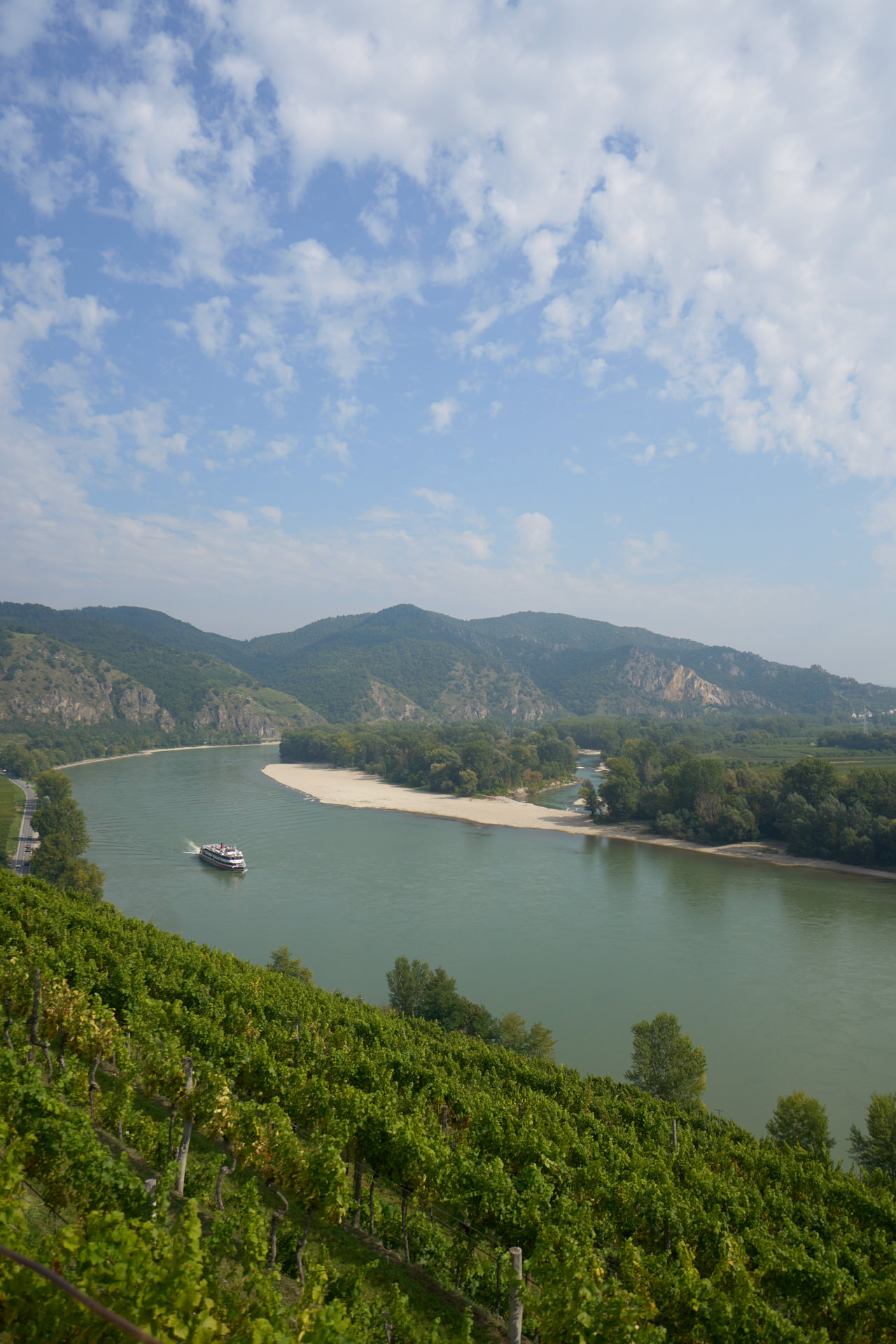 Eventfotograf Corporate Event Flusskreuzfahrt Austria Wachau Weinwanderung Weinreben Drohnenfoto